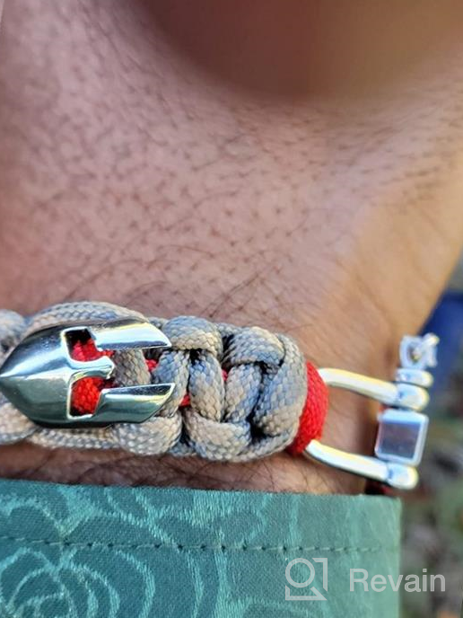 img 1 attached to High-Quality Kayder Hand Woven Paracord Bracelet: Embrace Retro Style with Adjustable D Shackle and Various Theme Accessories review by Jon Dugan