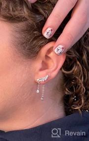 img 5 attached to Sparkle And Shine With YOQUCOL Angel'S Wings Ear Climber Earrings: Perfect For Girls And Women