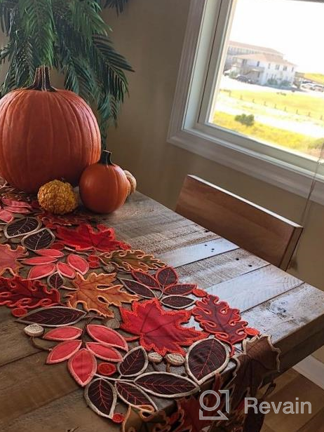 img 1 attached to Fall In Love With Simhomsen'S Set Of 4 Embroidered Leaves Table Mats For Thanksgiving And Autumn Decorations! review by Randi Heleotes
