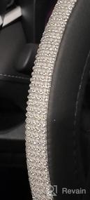 img 6 attached to Red Leather Steering Wheel Cover With Crystal Rhinestones - Universal Fit 15 Inch Anti-Slip Bling Bling Protector For Women Girls