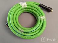 img 1 attached to 5/8" X 10' Garden Hose - Heavy Duty Hybrid, Kink Resistant, All-Weather Flexible With Swivel Grip Handle & 3/4" GHT Brass Fittings (Green + Blue) review by William Sanchez