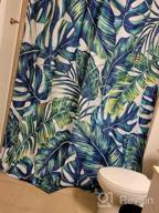 img 1 attached to Artistic Botanical Green Leaves Shower Curtain Set With Hooks - Tropical Palm Print On White Background - 72" X 72" Fabric Bathroom Curtain For Stunning Décor review by Chris Russell