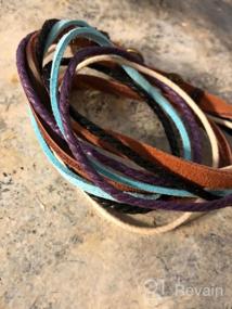 img 6 attached to Original Tribe Soft Leather Multicolour Ropes Women Leather Bracelet Women Wrap Cuff Bracelet SL2284