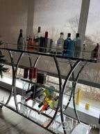 img 1 attached to Gold & Black Bar Serving Cart With Glass Holder, Wine Rack And Marble Shelves - HOMYSHOPY 3-Tier Kitchen Trolley. review by Paul Varnado