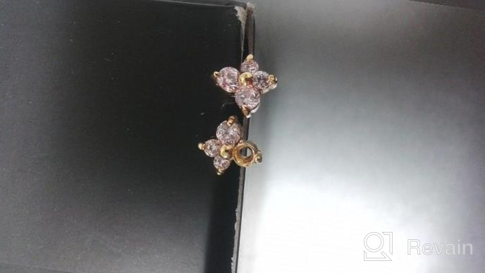 img 1 attached to Dazzling Gold Plated CZ Butterfly Screw Back Baby Earrings: 🦋 Delightful Jewelry Gift for Little Girls who Love Butterflies and Nature! review by Julian Rash