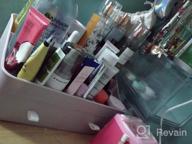 img 1 attached to 💄 Makeup Organizer for Dressing Table, Countertop, Bathroom Vanity – Cosmetic Storage Box with Drawers for Skincare Products, Brushes, Lotions, Lipstick, and Nail Polish (Pink) review by John Akins