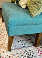 img 1 attached to Teal Upholstered Home Decor Storage Ottoman Bench For Living Room & Bedroom Furniture - Homepop review by Jennifer Ford