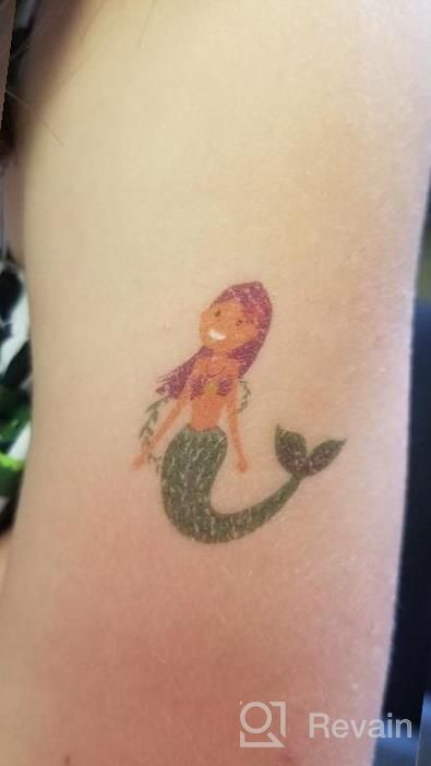 img 1 attached to 300 Waterproof Mermaid Scale Temporary Tattoos - 16 Sheets Pack, Perfect Birthday Party Favors For Kids Under The Sea/Mermaid Theme! review by Maria Ngo