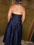img 1 attached to Long Satin Prom Dress With Beaded Halter, A-Line Cut And Convenient Pockets For Women'S Formal Evening Gown review by Dave Giri