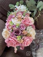 img 1 attached to Set Of 6 Dusty Rose Wedding Bouquets For Bridesmaids - HiiARug 7 Artificial Flowers For Wedding Ceremony, Anniversary Or Bridal Shower Decor review by Jeff Warne