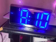 img 1 attached to Digital Alarm Clock, 7" Large Mirrored Clocks With Type C&USB Charging Ports,Dual Alarms,Night Light, 7 Volume,Dimmers,12/24H,Snooze&Battery Backup, Compact Loud Clock For Bedroom, Bedside, Desk, Home review by Joshua Ford