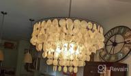 img 1 attached to Wellmet Natural Capiz Shell Chandelier, 6 Lights Coastal Modern Capiz Chandelier Pendant Lighting, Hanging Round Layered Chandelier For Living Room, Dining Table, Bedroom, Kitchen, Foyer, W-23.62” review by Justin Smith