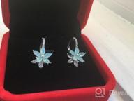 img 1 attached to CICINIO 14K Cubic Zirconia Sky Blue Rhinestone Flower Stud Earrings: Stunning Hypoallergenic Dangle Hook Earrings for Girls & Women review by Becky Williams