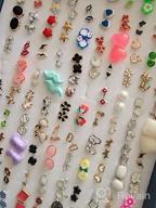 img 1 attached to NEWITIN 100 Pairs Colorful Cute Stud Earrings: Hypoallergenic Plastic Earrings for Girls and Women review by Mayra Boyle