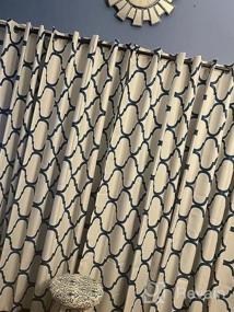 img 5 attached to Off White & Navy Thermal Insulated Room Darkening Curtains - Melodieux Moroccan Fashion Grommet 52X84 Inch (1 Panel)