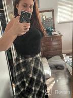 img 1 attached to Women'S Wool Plaid A-Line Pleated Long Skirt Winter Warm Elastic Waist review by Laura Thomas