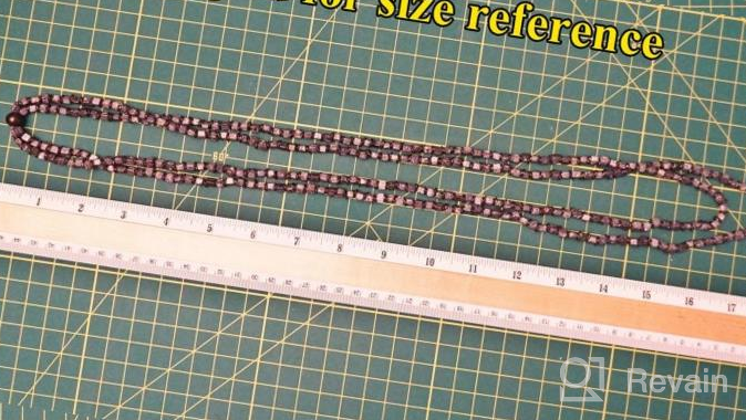 img 1 attached to 💎 Stylish Richera Square Marble Glass Beads Necklace: Multi-Colored Metal Rings & Two Strand Long Chain for Women and Girls Jewelry review by Brian Shakey