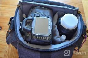 img 7 attached to Canvas Camera Case Bag With Shoulder Strap For DSLR/SLR Cameras - Black, Medium Size By Evecase