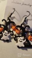 img 1 attached to 👻 Black Tree and White Ghost Drop Earrings for Women Girls - Boderier Ghost Earrings for Halloween review by Mohammed Prude