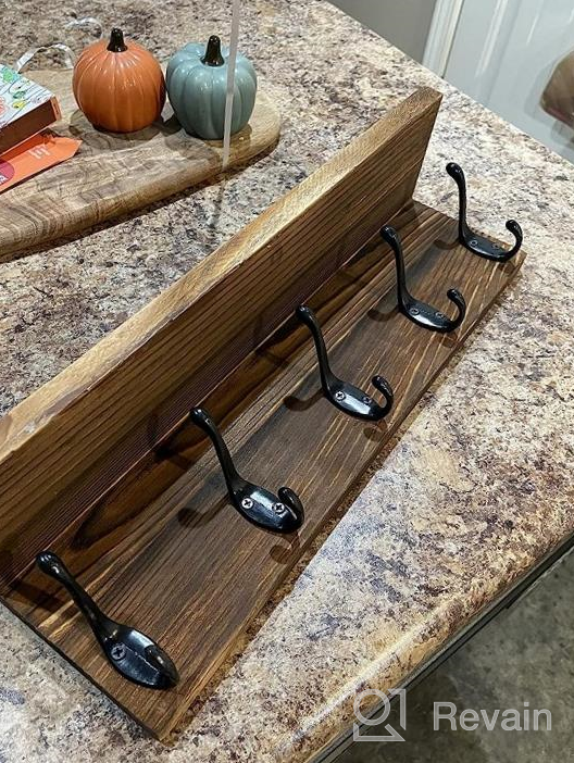 img 1 attached to Organize Your Space With Rustic Homode Wall Mounted Coat Rack With Storage Shelf And 5 Pegs review by Brian Thao