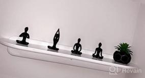img 6 attached to Статуэтки для медитации и йоги OwMell, керамическое украшение для комнаты, фигурка зена для йоги, набор из 4 штук, черного цвета, для декорации дома.