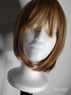 img 1 attached to 🌹 Creamy Bob Wigs with Waves and Bangs in Wine Red - Heat Resistant Synthetic Fiber for Natural Looking Women's Wigs review by Agonia Pedrosa