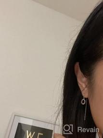 img 6 attached to Stylish Korean Circle Geometric Tassel Earrings for Women - Lightweight, 925 Silver, Safe for Sensitive Ears, Perfect Gift for K-pop & K-drama Fans - IKIKATA 2022