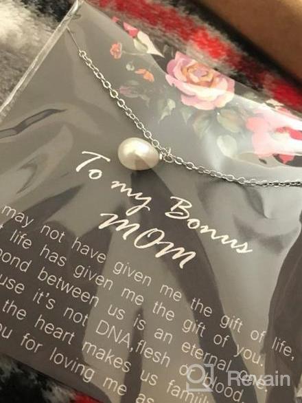 img 1 attached to Single Pearl Necklace: Meaningful Stepmom Gifts from Stepdaughter, Thoughtful Birthday Gift for Stepmom, Elegant Mother in Law Jewelry - Includes Gift Box and Card review by Pat Nard