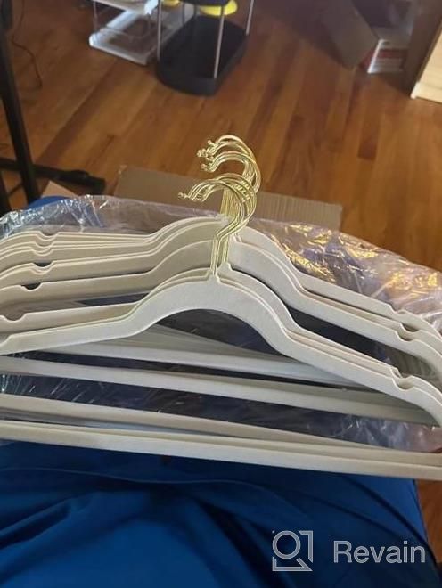 img 1 attached to Upgrade Your Closet With ManGotree Velvet Suit Hangers: Space-Saving, Non-Slip And Durable - 36 Pack In Grey review by Sharon Smith