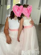 img 1 attached to Big Girls Lace Bridesmaid Dress Flower Kid Wedding Ball Gown Toddler Princess Pageant Evening Dresses review by Chris Floyd