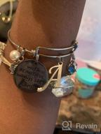 img 1 attached to 🌻 Stainless Steel Butterfly Charm Bracelets with Engraved Letters and Sunflower Initial Charms - Perfect Gifts for Teen Girls and Women who Love Beautiful Wings and Flying. review by Guadalupe Culii