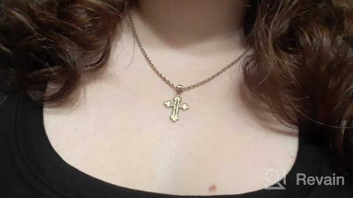 img 1 attached to 🌟 Exquisite 10k Gold Eastern Orthodox Cross Charm Pendant - Certified Authentic (Yellow-Gold) review by Antonio Lofton