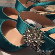 img 1 attached to Stylish ERIJUNOR Satin Dress Pumps With Pointed Toe, Slingback Strap, Rhinestone Brooch, And Mid Heel - Ideal For Evening Events, Proms, And Weddings review by Robert Hines