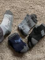 картинка 1 прикреплена к отзыву Heatuff Men'S 6 Pack Hiking Crew Socks Athletic Cushion Outdoor Trekking Sock Reinforced Heel And Toe от James Vachon