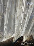 img 1 attached to Elegant Embroidered Sheer Curtains - Top Finel White Diamond Grommet Window Curtains For Perfect Living Room Or Bedroom Decor (2 Panels, 84 Inches Long) review by Janice Velasquez