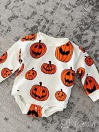 img 1 attached to Pumpkin Patch Baby Onesie: Adorable Romper With Oversized Long Sleeves For Halloween Fun And Fall Comfort review by Omar Thorndike