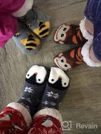 картинка 1 прикреплена к отзыву Детские носки-тапочки с изображениями симпатичных животных для мальчиков и девочек от LANLEO - мягкие, теплые, с пушком, подкладка из флиса для зимы в детские рождественские чулки. от Michelle Vargas