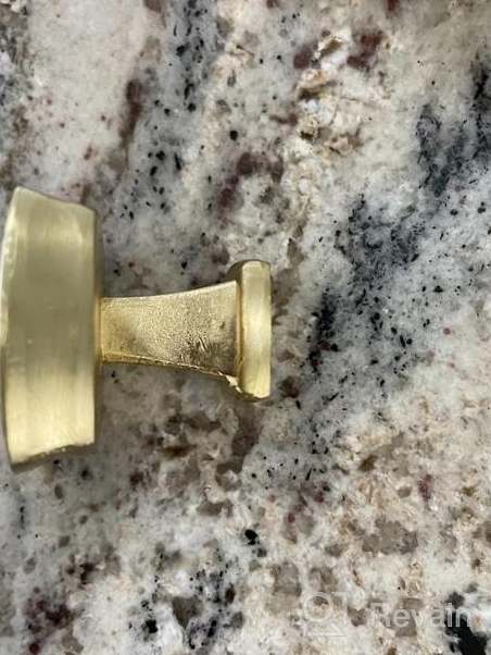 img 1 attached to BIGLUFU 1.2 Inch Kitchen Cabinet Knobs, 5 Pack Gold Drawer Knobs, Solid Brushed Brass Square Dresser Knobs Cabinet Hardware For Cupboard Closet Drawer Pulls review by Ronny Goodman