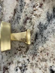 img 8 attached to BIGLUFU 1.2 Inch Kitchen Cabinet Knobs, 5 Pack Gold Drawer Knobs, Solid Brushed Brass Square Dresser Knobs Cabinet Hardware For Cupboard Closet Drawer Pulls