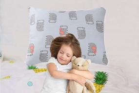 img 3 attached to 2 Pack 100% Cotton Elephant & Grey Bear Toddler Pillowcase Set - Fits 14X19 & 13X18 Toddlers Pillows For Boys Girls By Knlpruhk