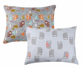 img 4 attached to 2 Pack 100% Cotton Elephant & Grey Bear Toddler Pillowcase Set - Fits 14X19 & 13X18 Toddlers Pillows For Boys Girls By Knlpruhk