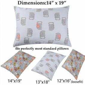 img 1 attached to 2 Pack 100% Cotton Elephant & Grey Bear Toddler Pillowcase Set - Fits 14X19 & 13X18 Toddlers Pillows For Boys Girls By Knlpruhk