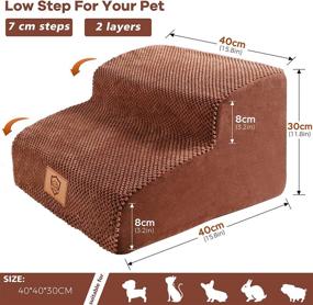 img 3 attached to 🐾 Kphico 2-Step High Density Foam Pet Stairs for Small Medium Dogs and Cats – Non-Slip Pet Steps, Pet Ladder/Ramp to Assist Couch and Bed Access – Includes Pet Hair Remover Roller