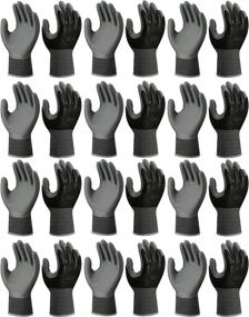 img 1 attached to 🧤 Medium 12 Pack of Showa Atlas 370BLK Nitrile Tough Gloves