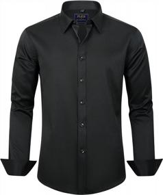 img 4 attached to J.Ver Men'S Wrinkle-Free Solid Dress Shirt With Long Sleeves And Stretch Fabric - Perfect For Business Casual Or Formal Occasions - Button Down Design