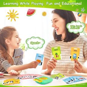 img 2 attached to ✏️ Educational Toddler Learning Toys 1-3 Years Old, 112 Talking Flash Cards with 224 Words, Ideal for 2-6 Year Old Boys and Girls, Preschool Activity Gifts for Kids (Green)