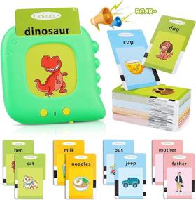 img 4 attached to ✏️ Educational Toddler Learning Toys 1-3 Years Old, 112 Talking Flash Cards with 224 Words, Ideal for 2-6 Year Old Boys and Girls, Preschool Activity Gifts for Kids (Green)