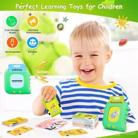 img 1 attached to ✏️ Educational Toddler Learning Toys 1-3 Years Old, 112 Talking Flash Cards with 224 Words, Ideal for 2-6 Year Old Boys and Girls, Preschool Activity Gifts for Kids (Green)