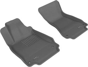 img 4 attached to 3D MAXpider Front Row Custom Fit All-Weather Floor Mat For Select Audi Models - Kagu Rubber (Gray)