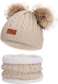 img 4 attached to ACTLATI Winter Knitted Removable Children Girls' Accessories ~ Cold Weather